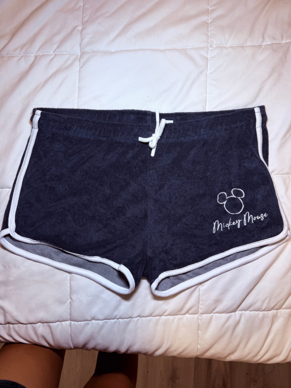 Disney Navy Terry Athletic Shorts with White Trim